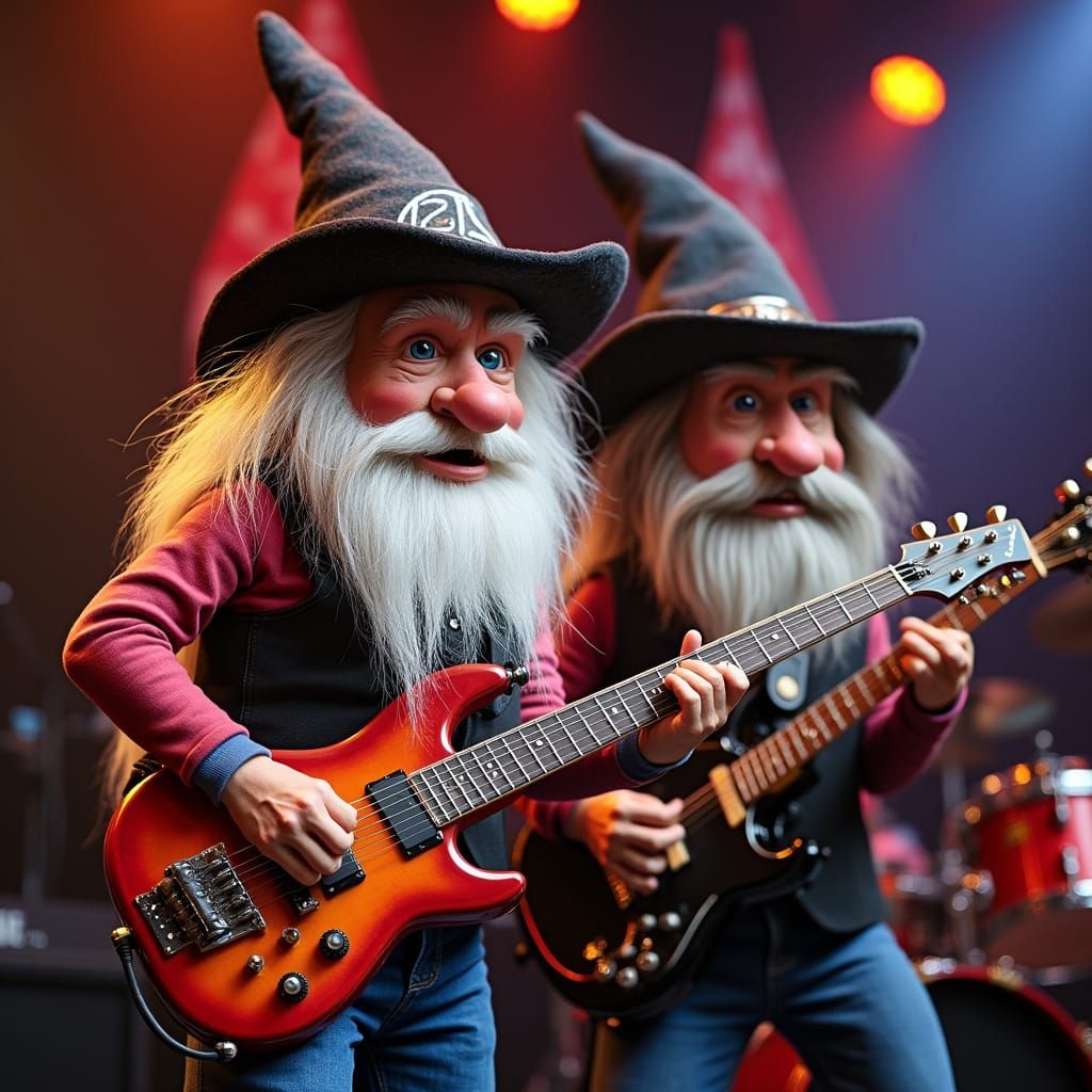 ZZ Top Gnomes Rock on Stage