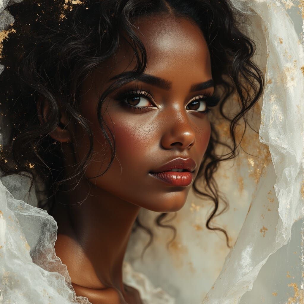 Elegant African Goddess in Formal Gown