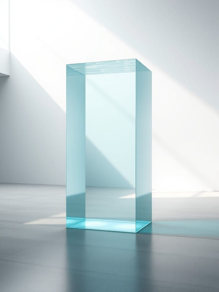 Stunning Photorealistic Glass Tank Filled with Crystal Clear...