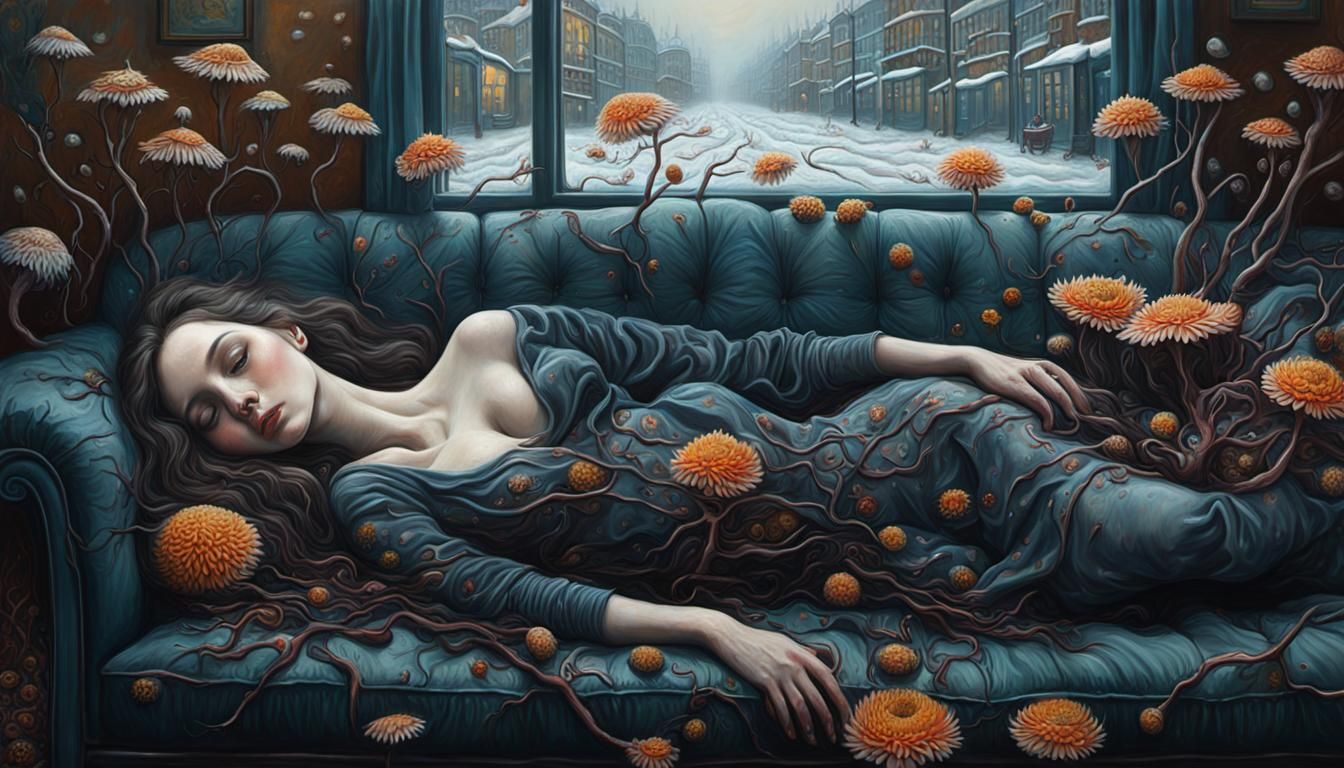 Parasitic Flowers Bloom on a Diseased Girl