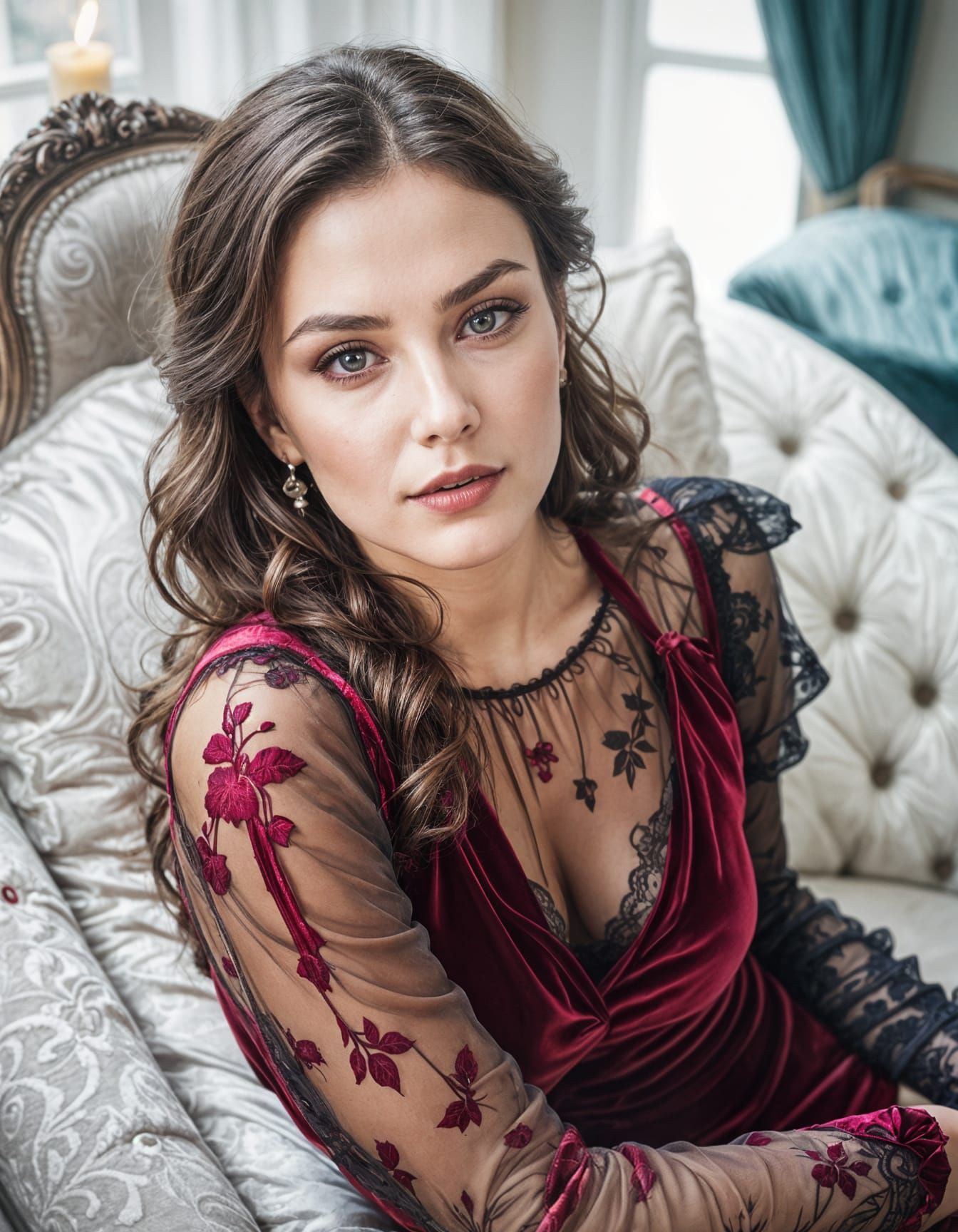 Luxurious Boudoir Beauty in Jewel Tones