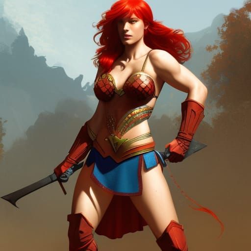 Red Sonja and Supergirl Concept Art
