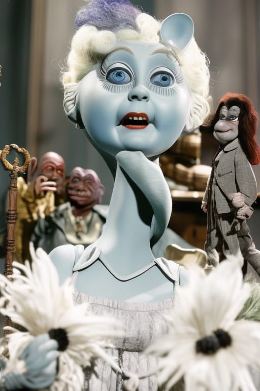 Surreal Stop-Motion Lady in Radiator, Dreamlike Photo