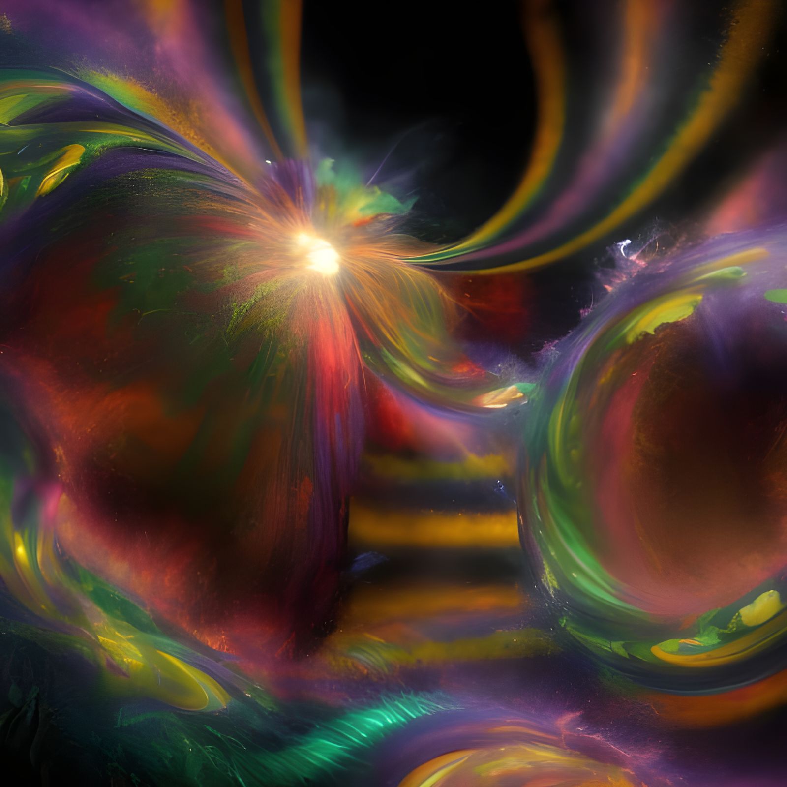 Surreal Matchstick Dogs in Celestial Light