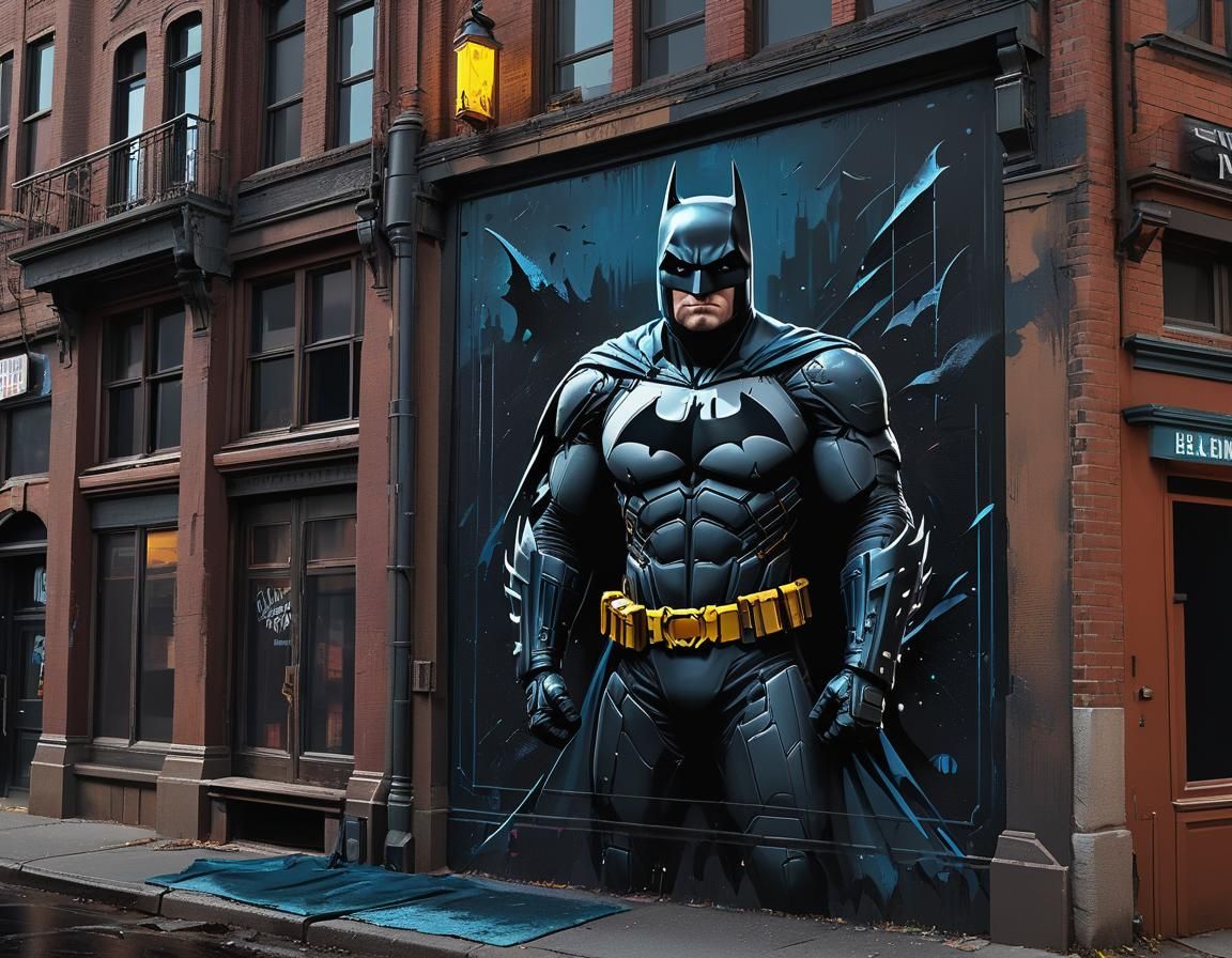 Batman chalk art