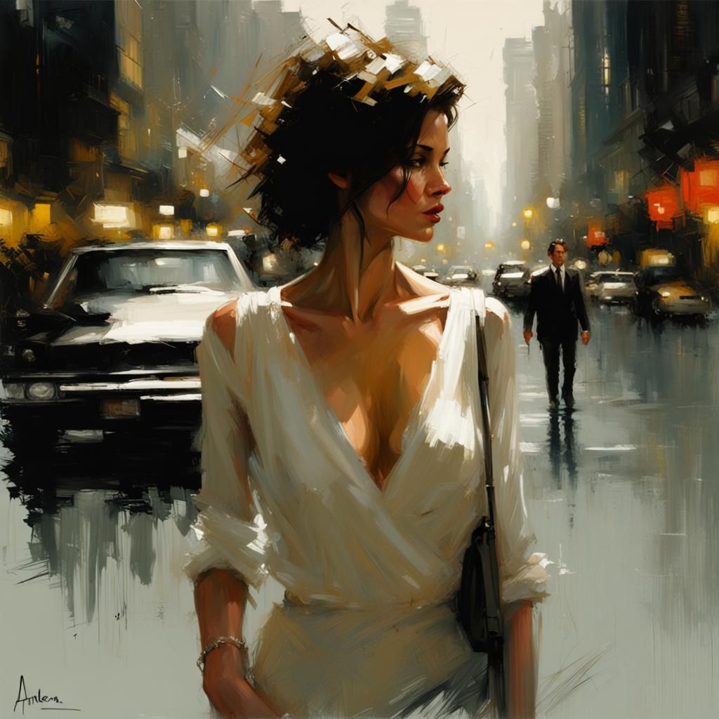 Impressionistic Portrait of a Pretty Woman