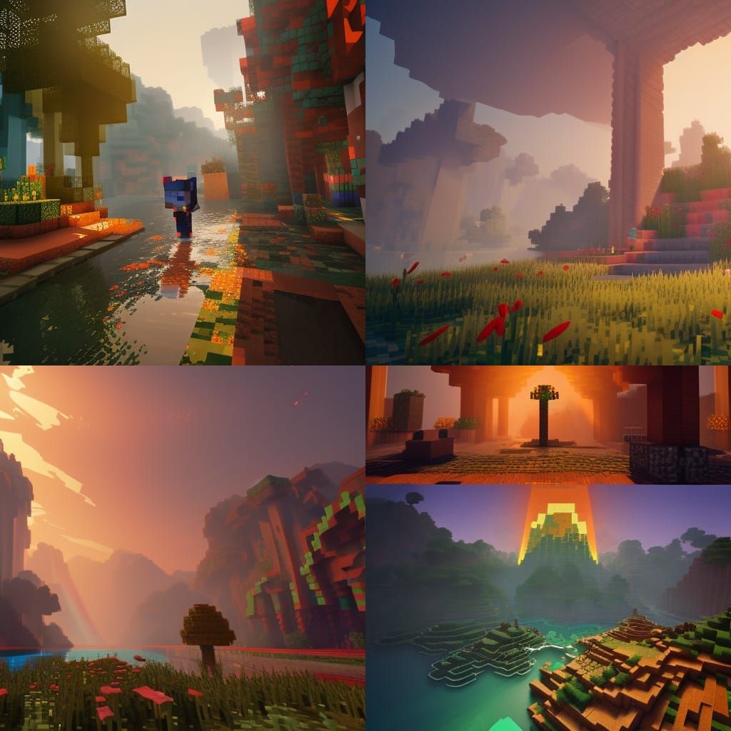 Minecraft World: Hyperdetailed Concept Art in Orange and Tea...