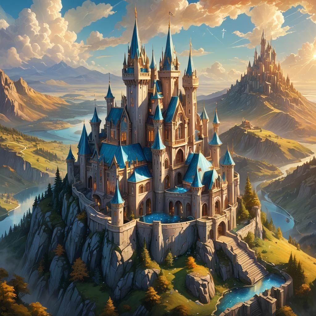 Elegant Crystal Castle Concept Art