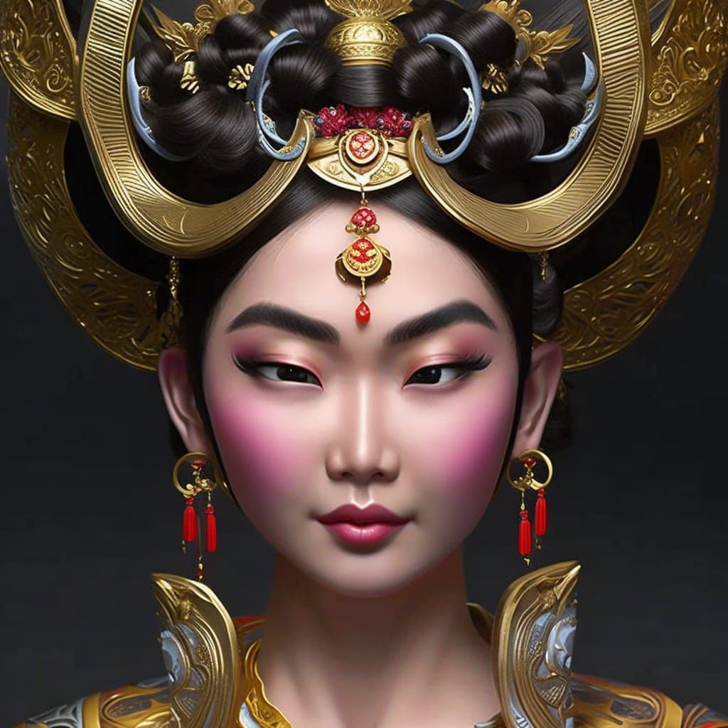 uhd photorealistic authentic beautiful Tsai Shen Yeh or Cai Shen - God of Wealth, (traditional Chinese: 財神; simplified C...