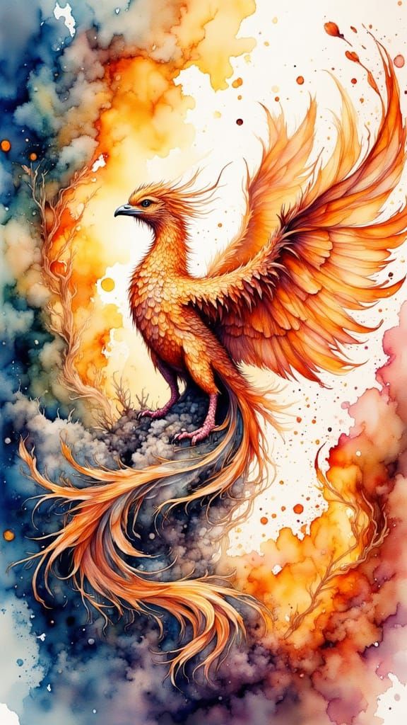 watercolor phoenix
