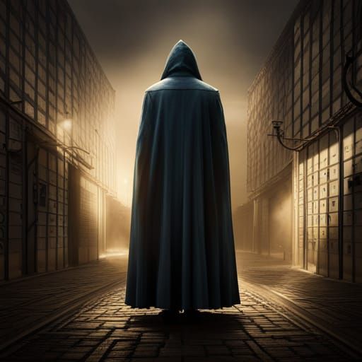 Cloaked Figure in Gothic Digital Art