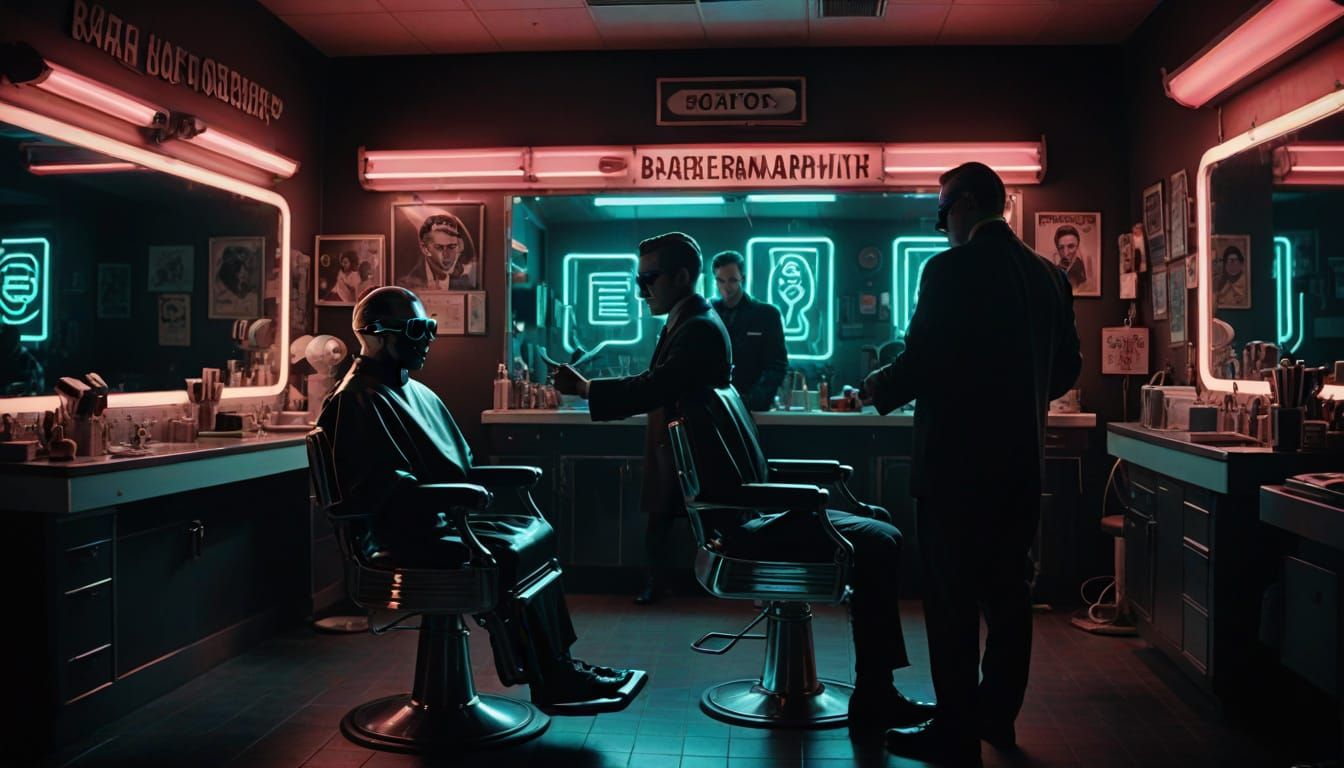 MIB Agents Investigate Alien Barbershop in Film Noir