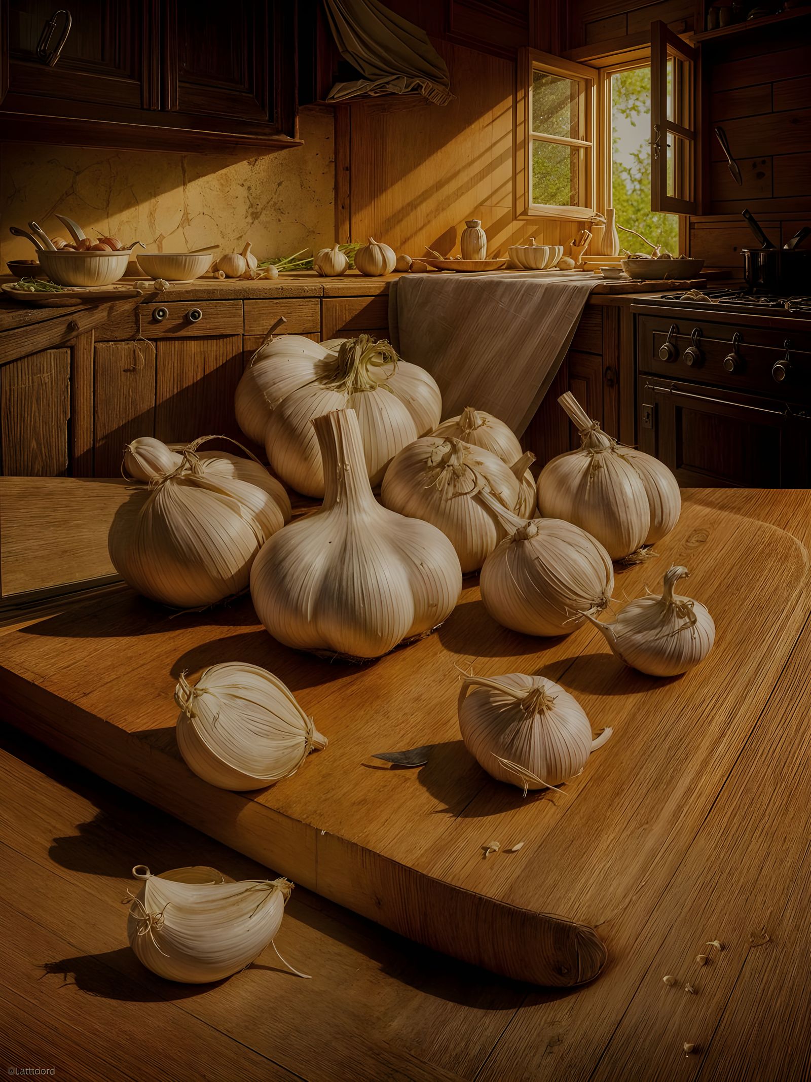 Garlic Still Life with Rembrandt Lighting