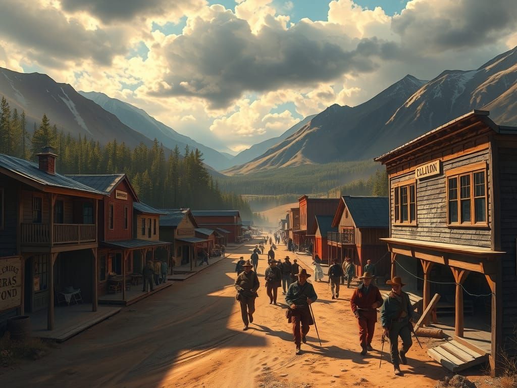 Klondike Gold Rush Town: A Digital Painting