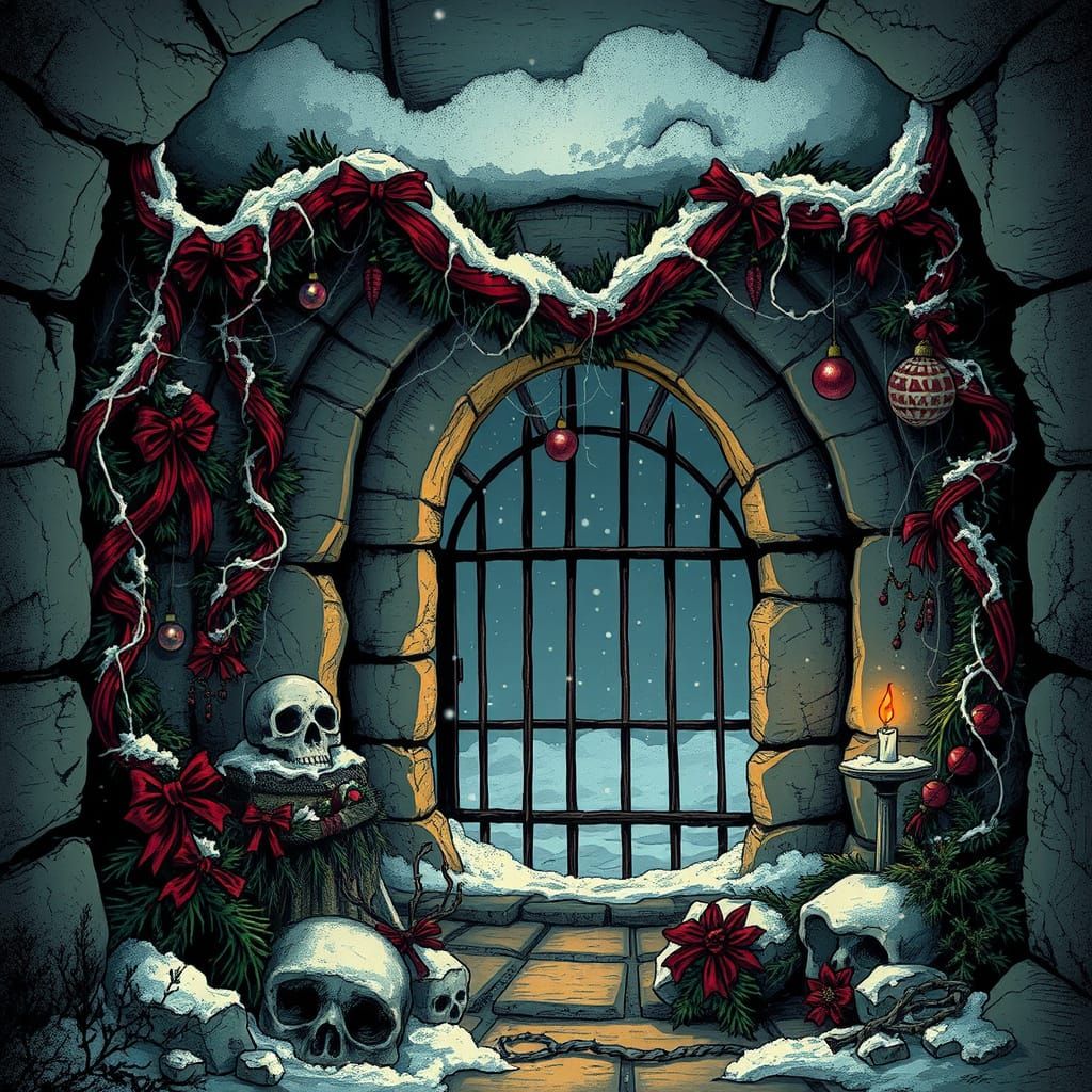 Spooky Christmas Crypt Decorations with Eerie Glow