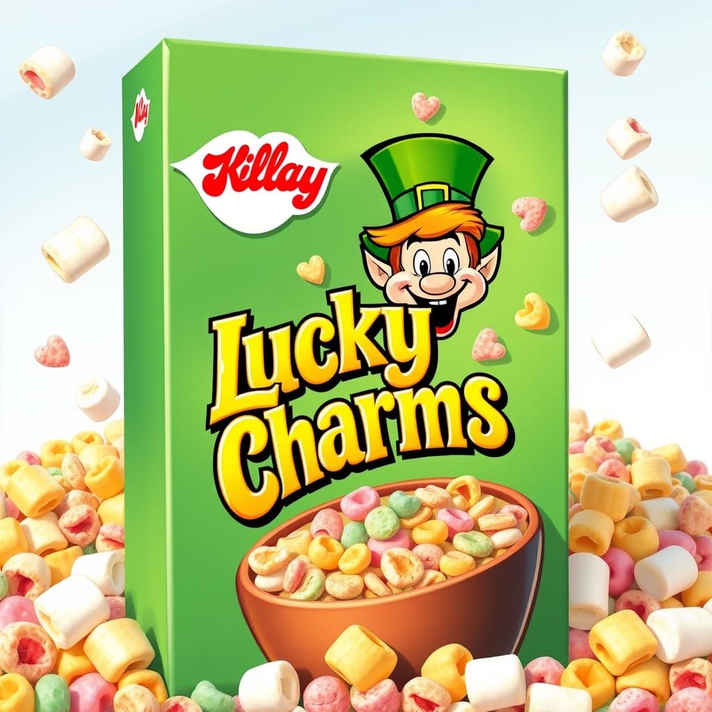 Lucky Charms Cereal Box Illustration