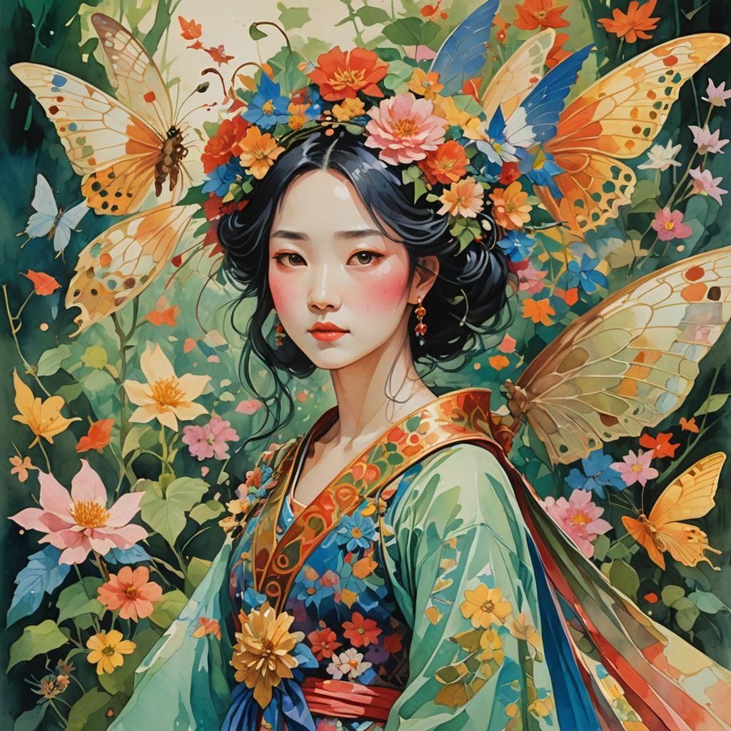 Fairy Queen in Gouache Impressionist Style