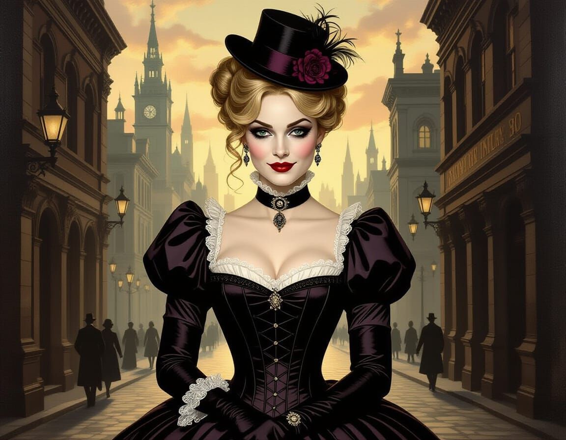 Renaissance Michelangelo Style Harley Quinn in Victorian Got...