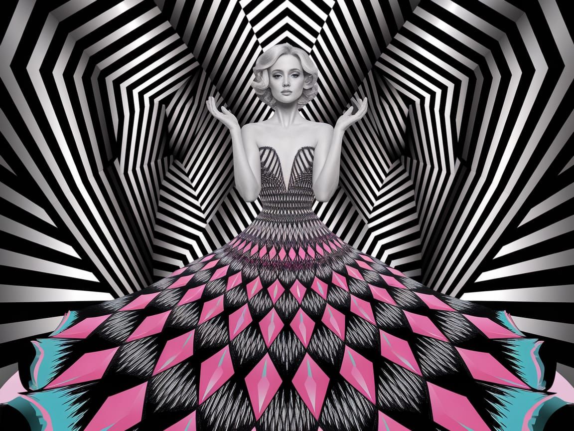 Ethereal Woman in a Kaleidoscopic Morphism Portrait