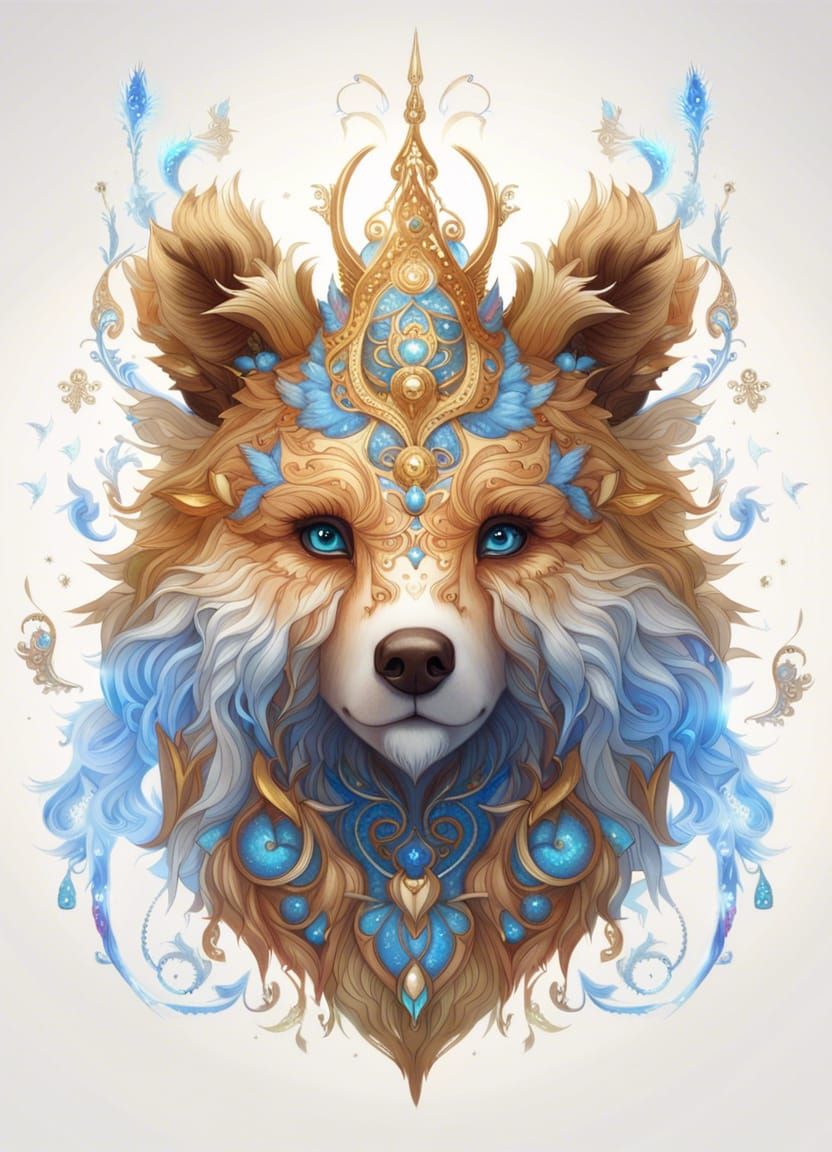 Fantasy Fairy Bear Portrait in Unreal Engine Style