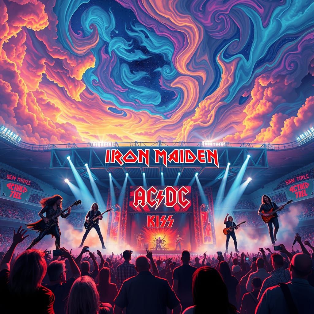 Heavy Metal Festival at San Siro Stadium in Cosmic Style