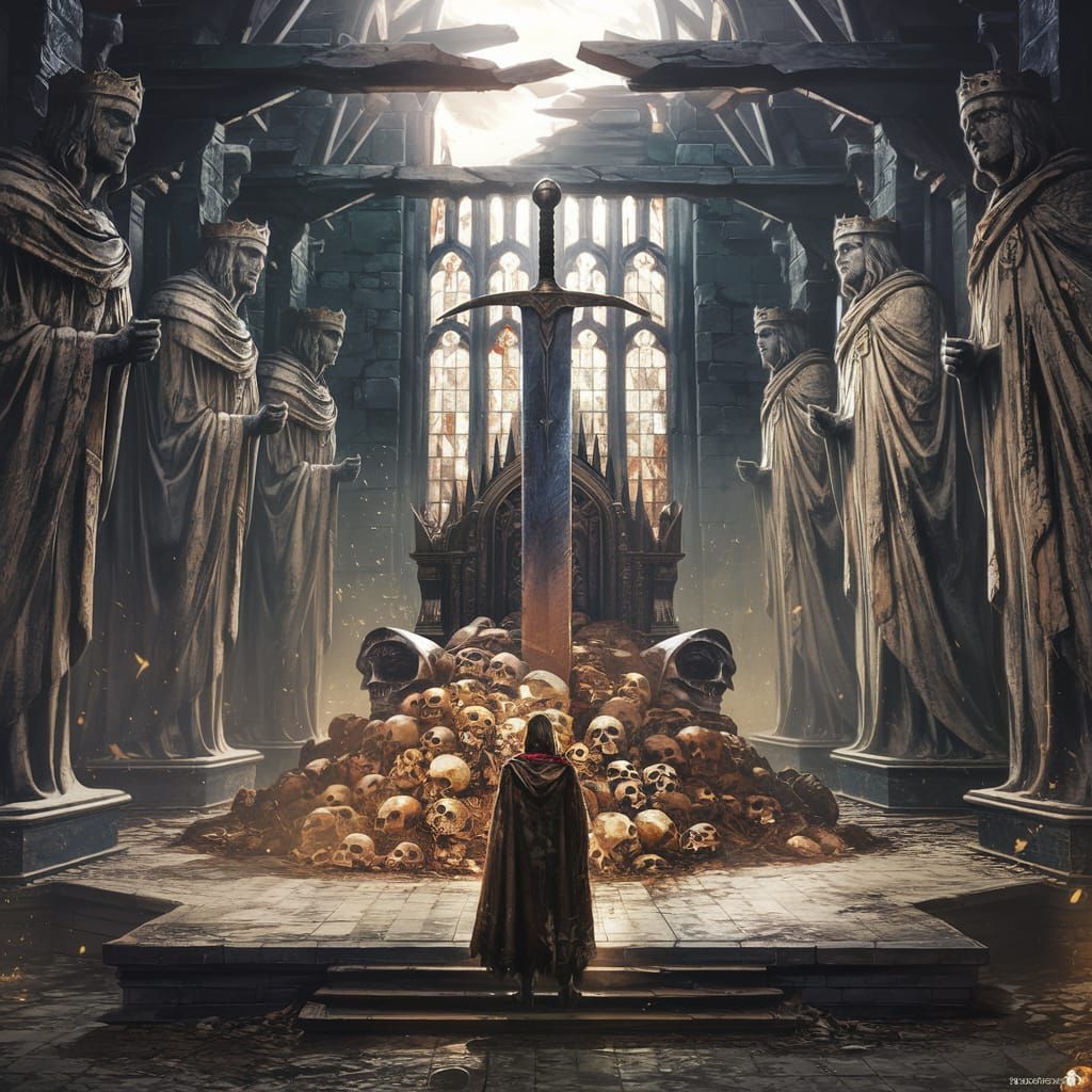 Decaying Throne Room in Abandoned Castle