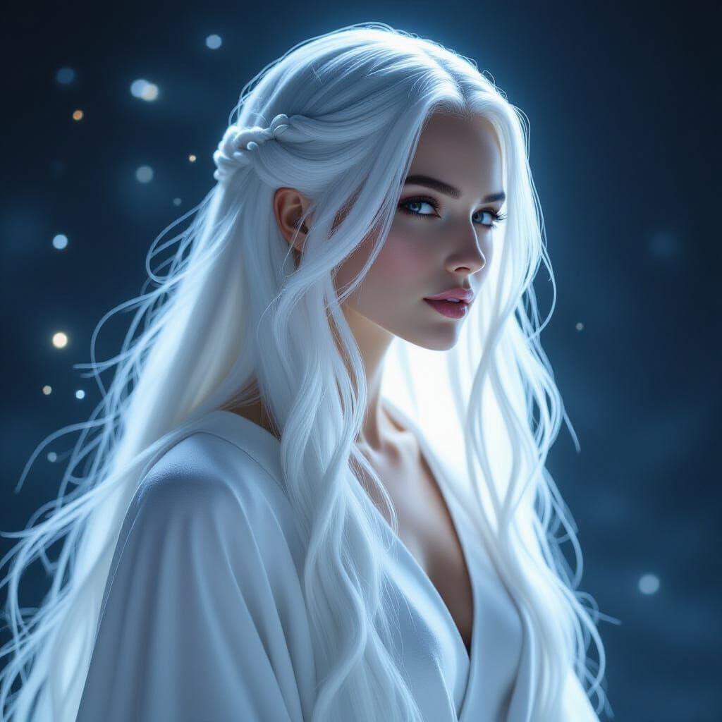 Ethereal Woman in Luminescent Light