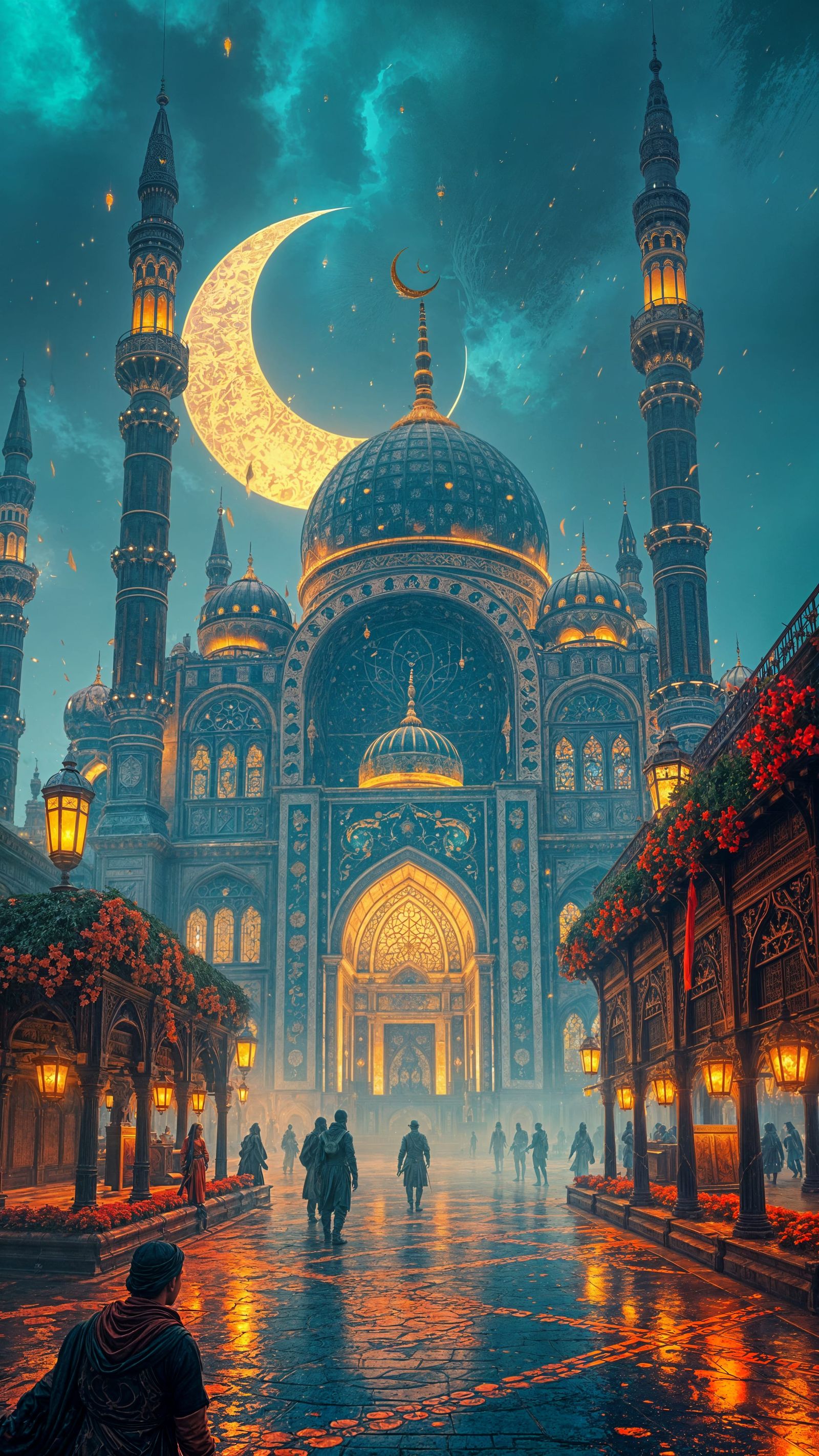 Surreal Celebration in Vibrant Triadic Colors