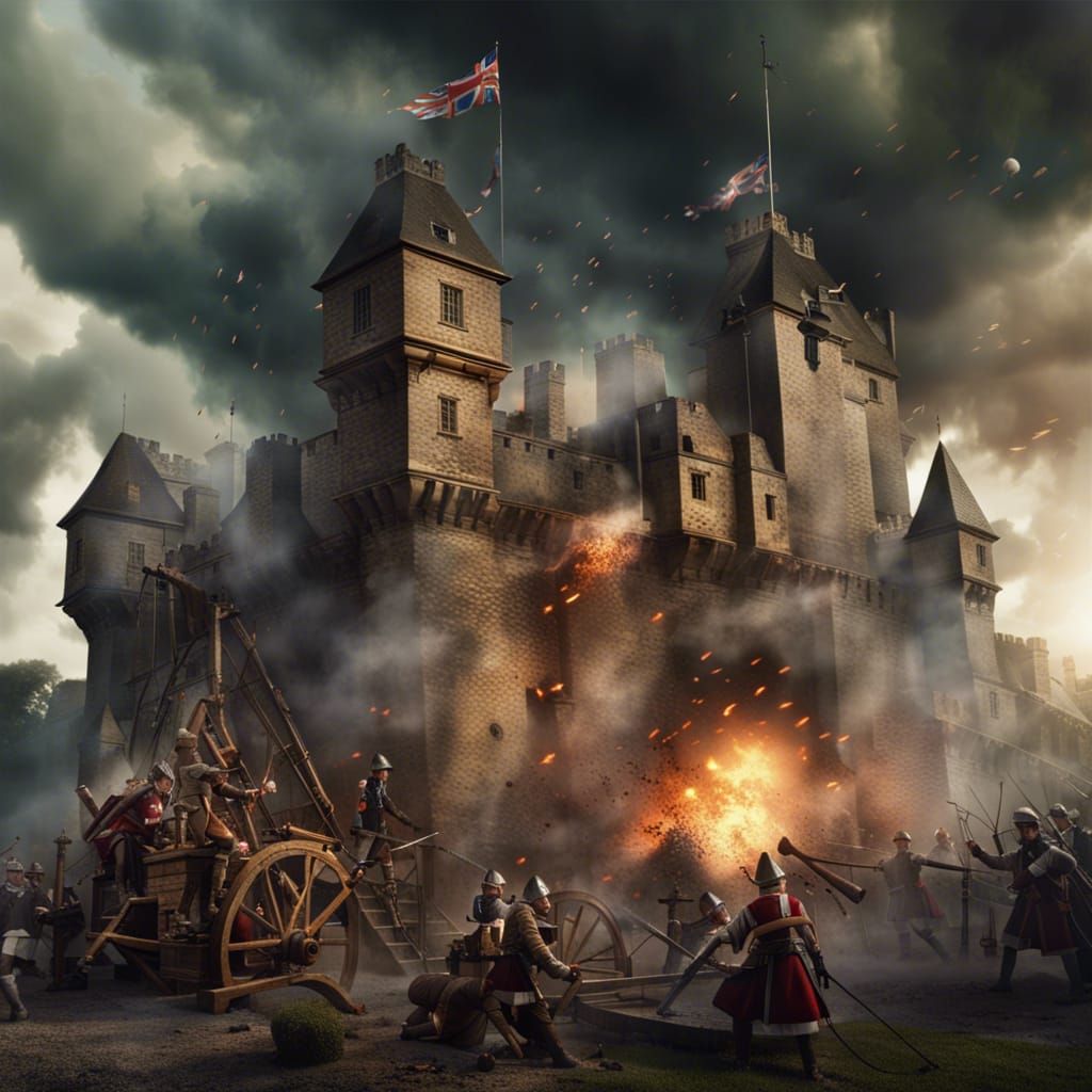 Stormy Siege of English Castle in 1700s