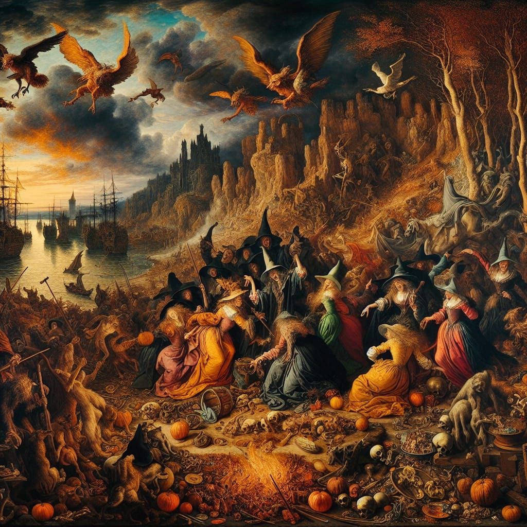 Witchcraft Scene in Baroque Style