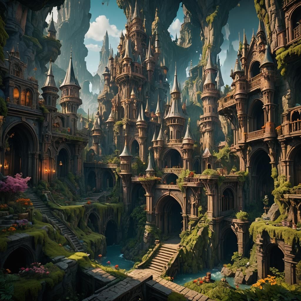 Fantastical Matte Painting with Intricate Detail