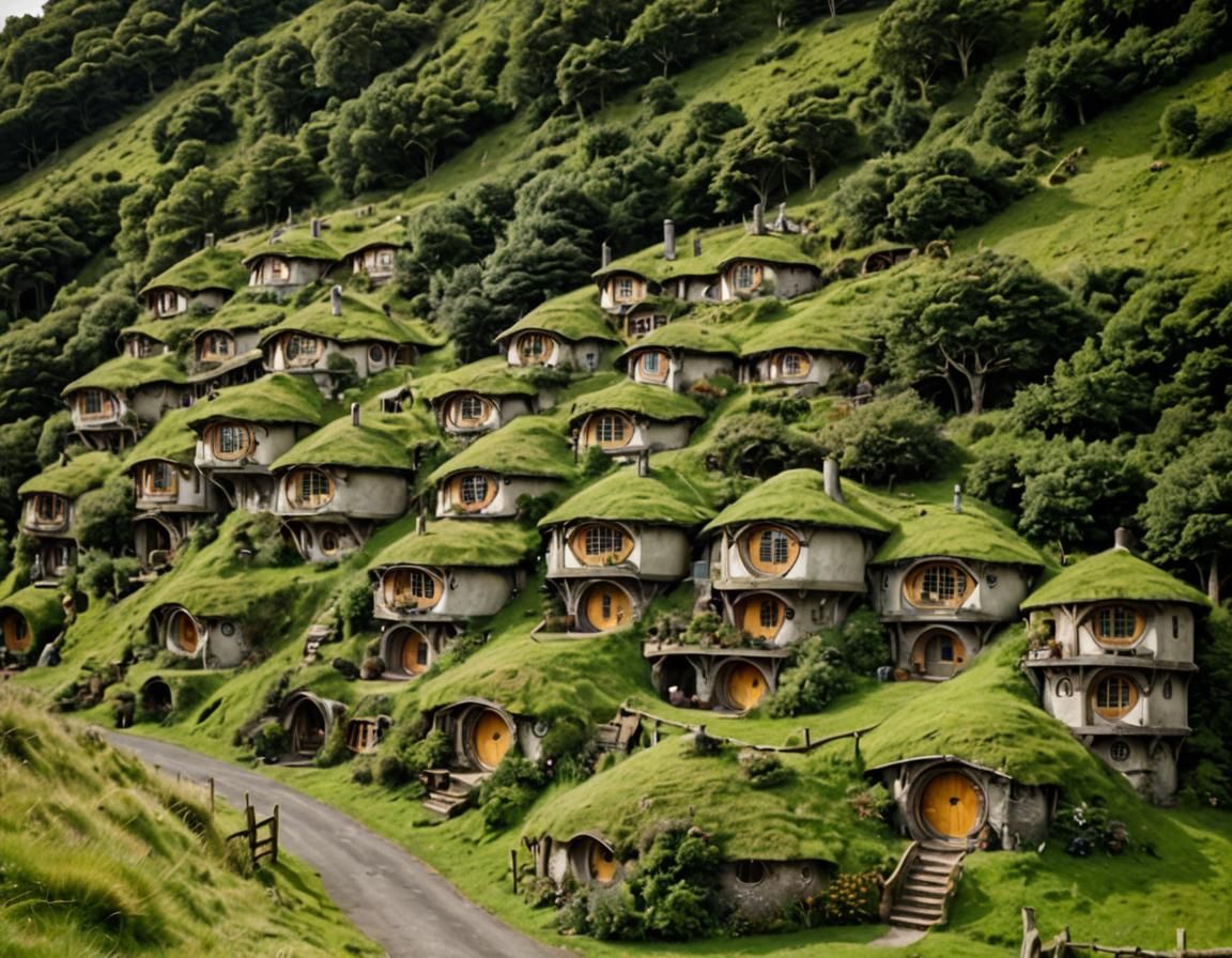 Hobbit Home Tower Block: Whimsical Architecture