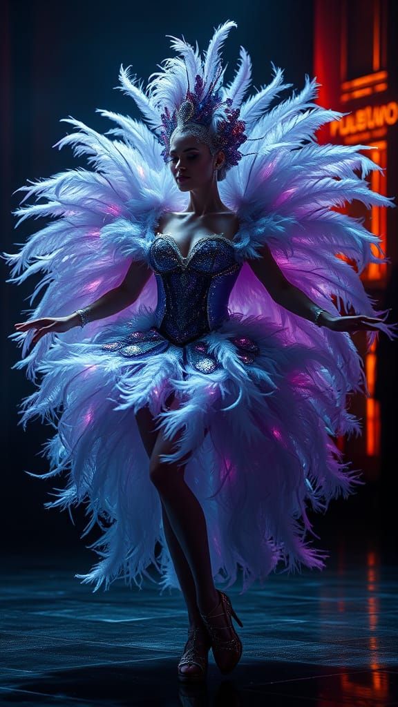 Cosmic Cabaret Dancer in Galaxy Costume