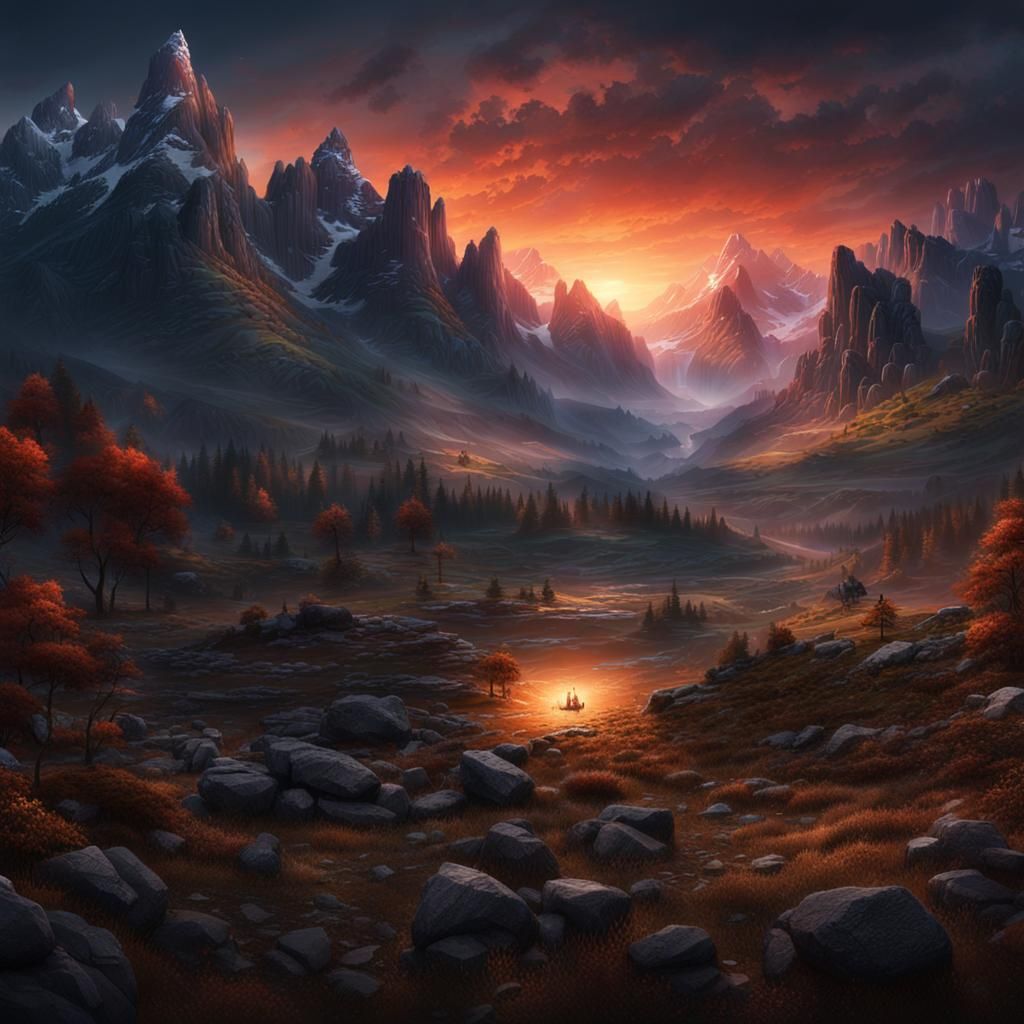 Fantastical Matte Painting with Intricate Details