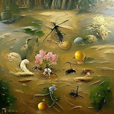 Surreal Insect Landscape Inspired by Bosch and Gurney