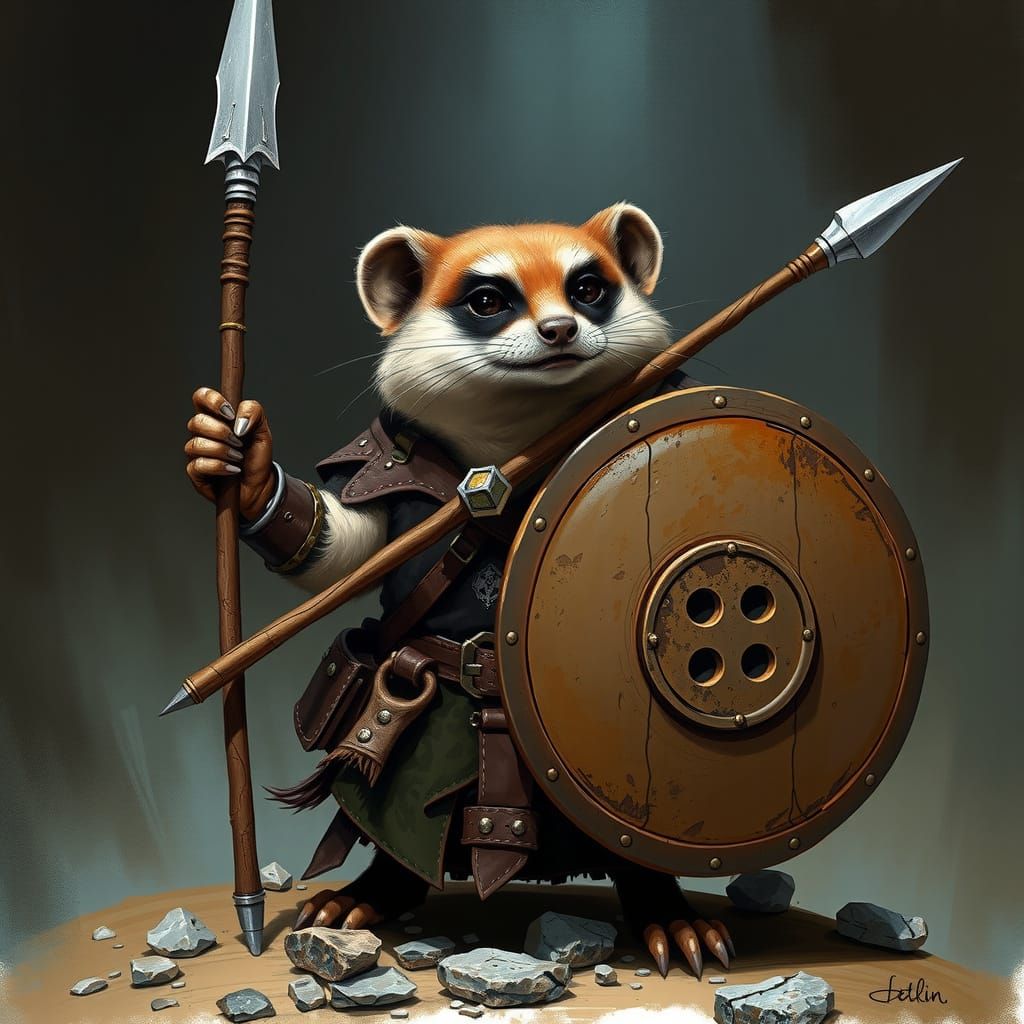 Medieval Dark Fantasy Meerkat Warrior
