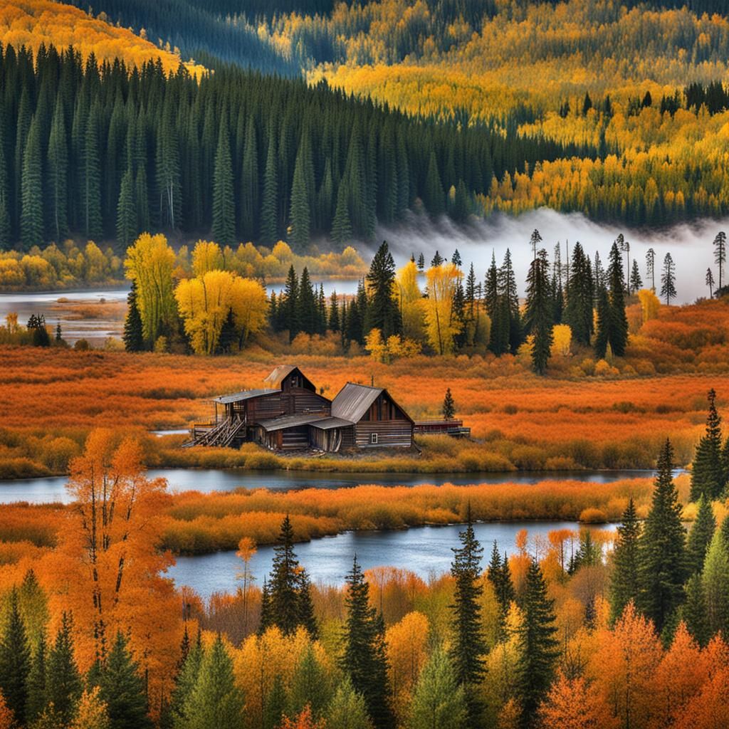 Canadian Wilderness Oil Painting