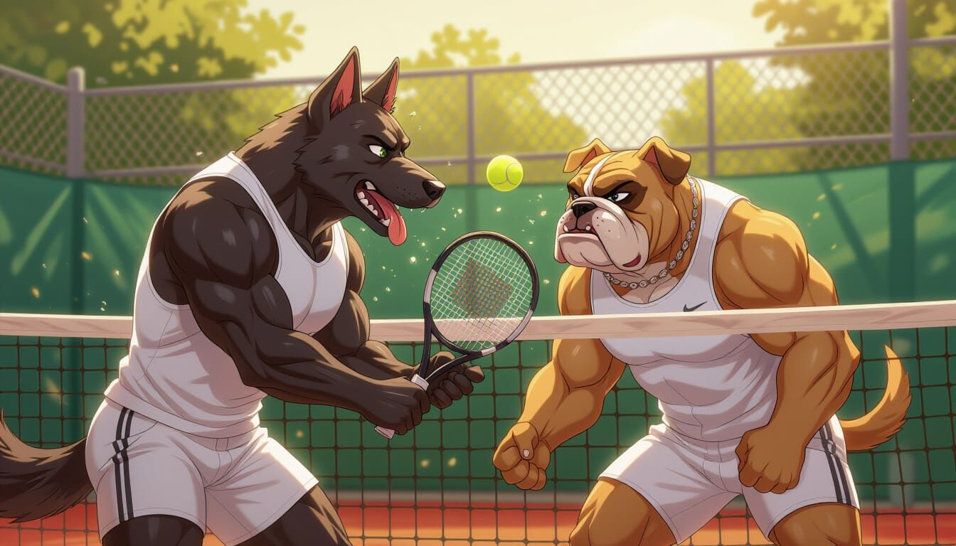 in the style of furry  artists create an image of a male mus...