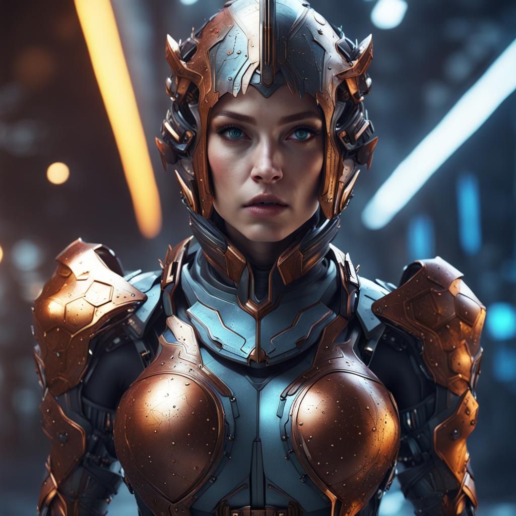 Futuristic Girl Armor in Detailed Matte Painting
