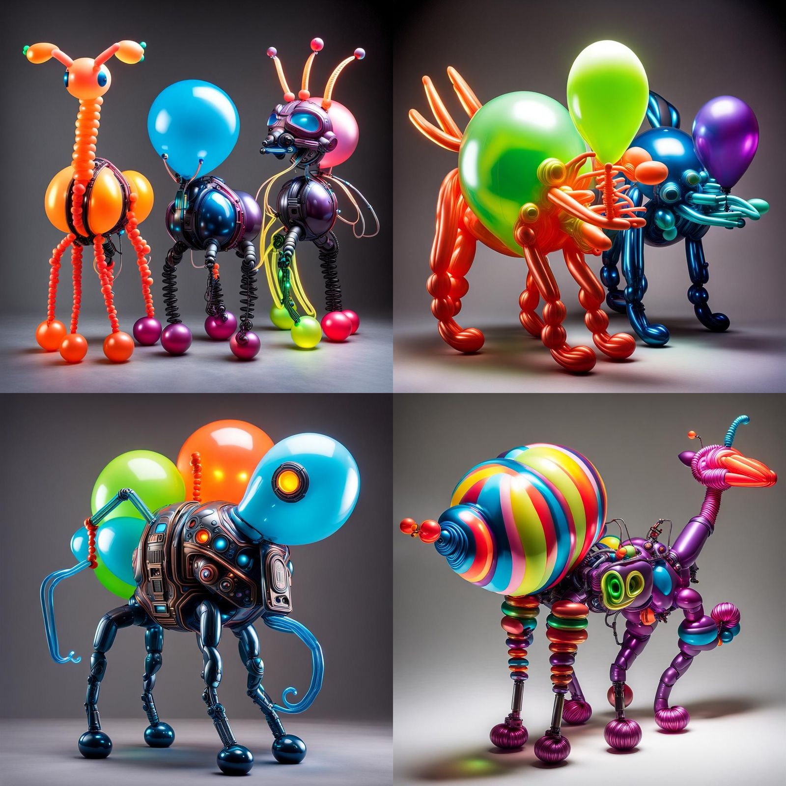Sci-Fi Balloon Animals with Neon Lights