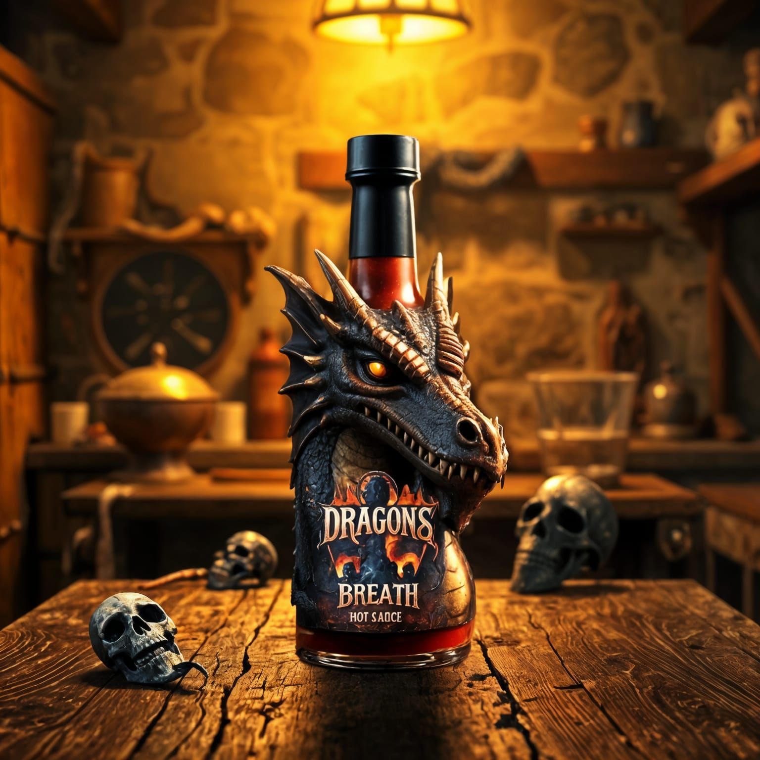 Dragon's Breath Hot Sauce in Medieval Kitchen