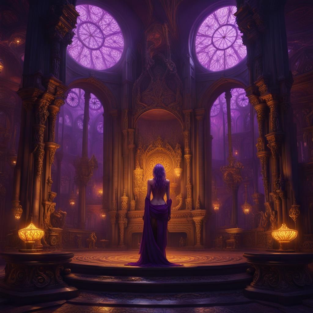 Dark Fantasy Masterpiece in Art Nouveau Style