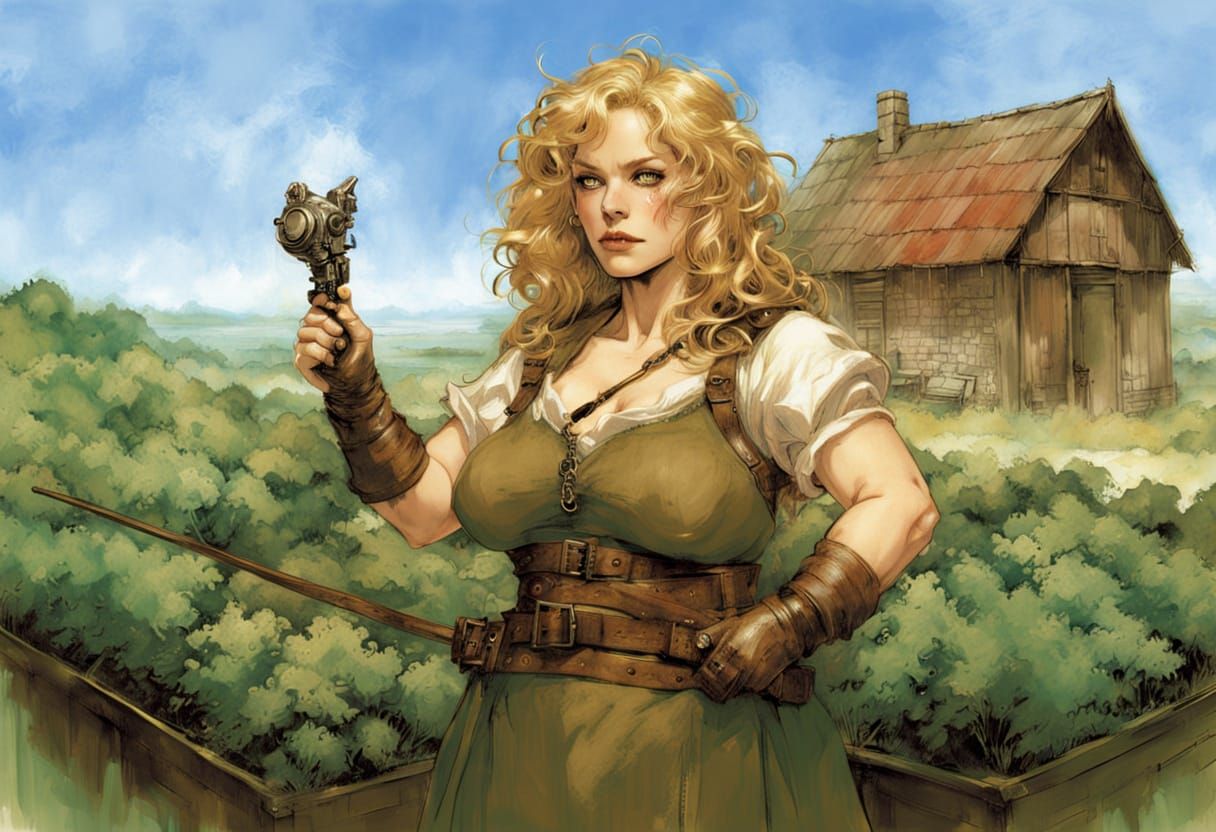 Rosemary Portrait in Airbrush Art Style