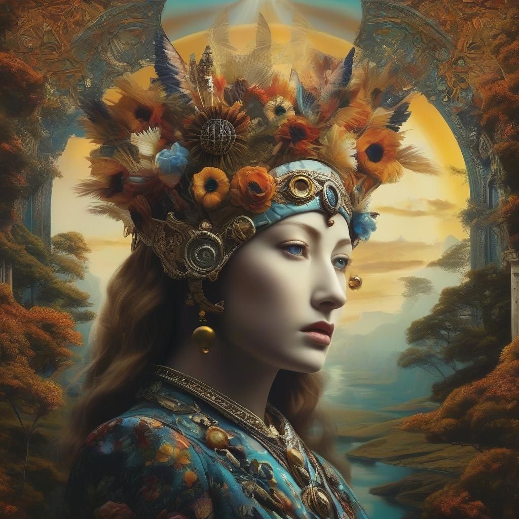 Surreal Depiction of Artemis, Greek Goddess