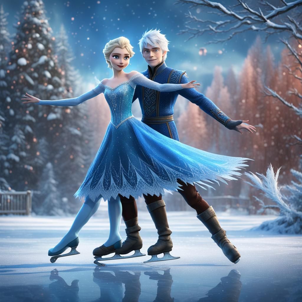Jack Frost Figure Skating With Elsa