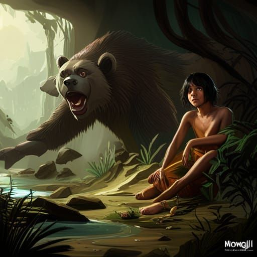 Mowgli and Baloo: Dark Fantasy Concept Art