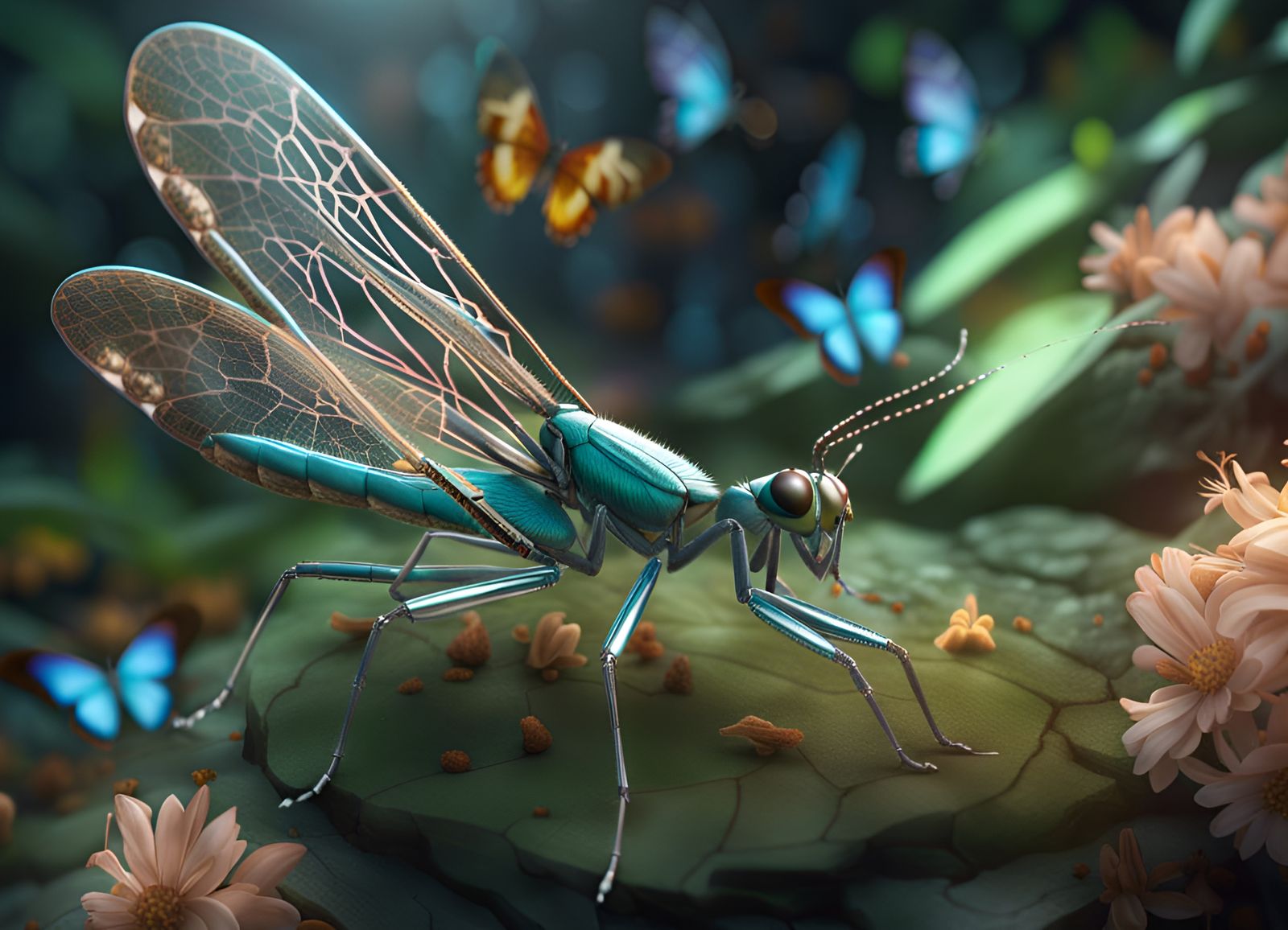 Insects Swarming a Sweet Treat: Photorealistic 8k Render