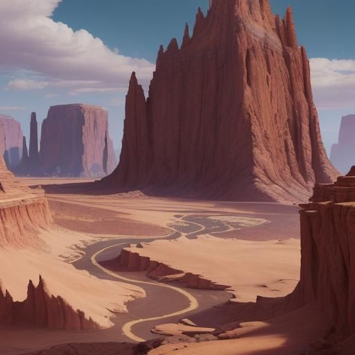 Fantastical Desert Cliffs in Detailed Matte Painting