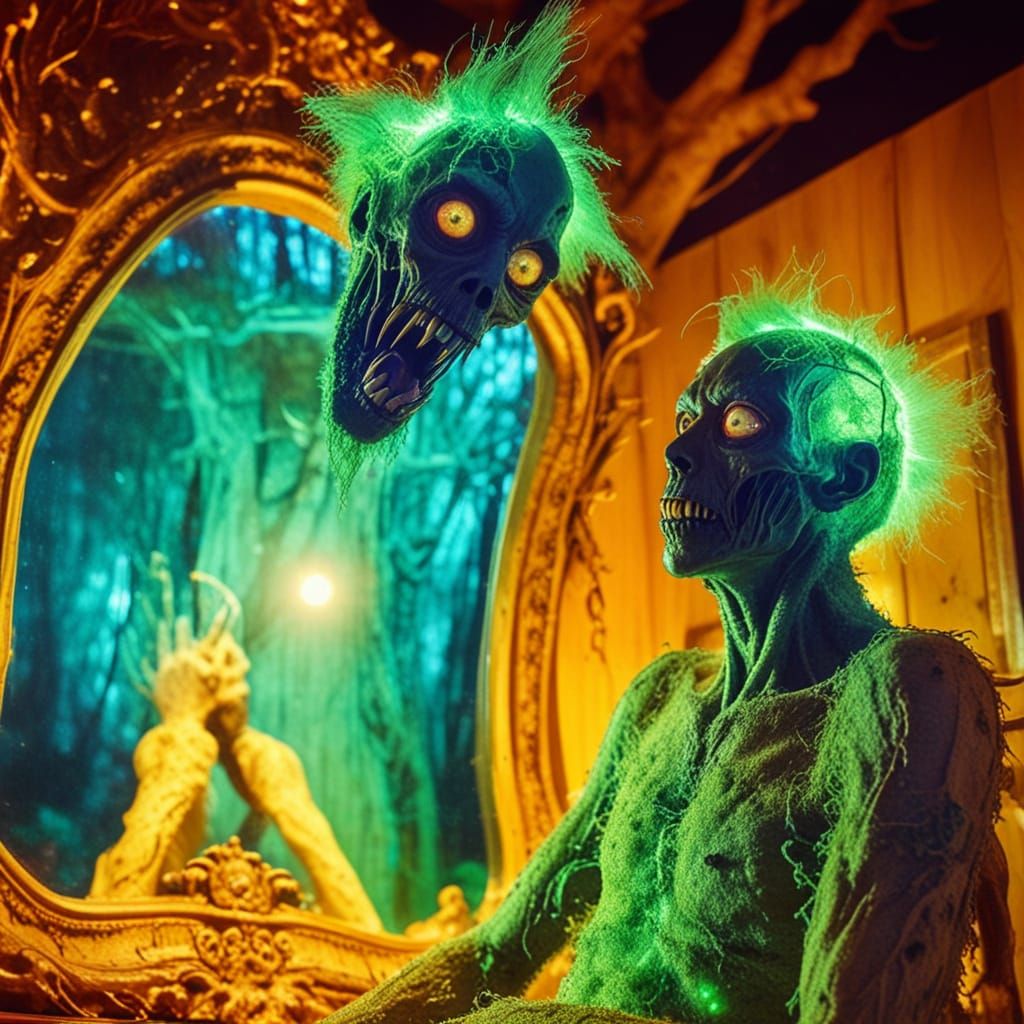 Surreal Mutated Creature in Dark Forest