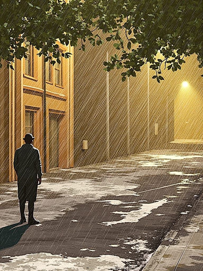 Rainy Alleyway Scene in Moody Gritty Realism